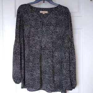 Black and white polka dot Ann Taylor Loft Women's Blouse